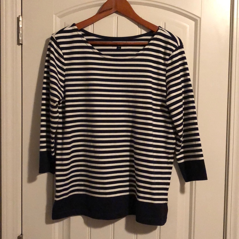 GAP 3/4 Navy Stripe Top